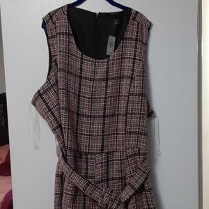 Sleeveless plaid high low dress